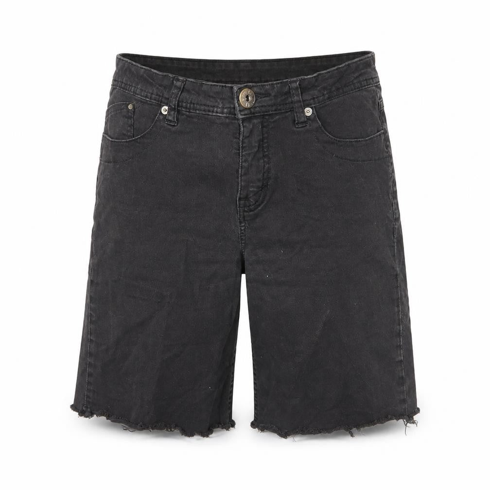 Christopher Blue Womens Black Cotton Bermuda Shorts Size 8 L9 in Regular Zip - Cut-Off Look