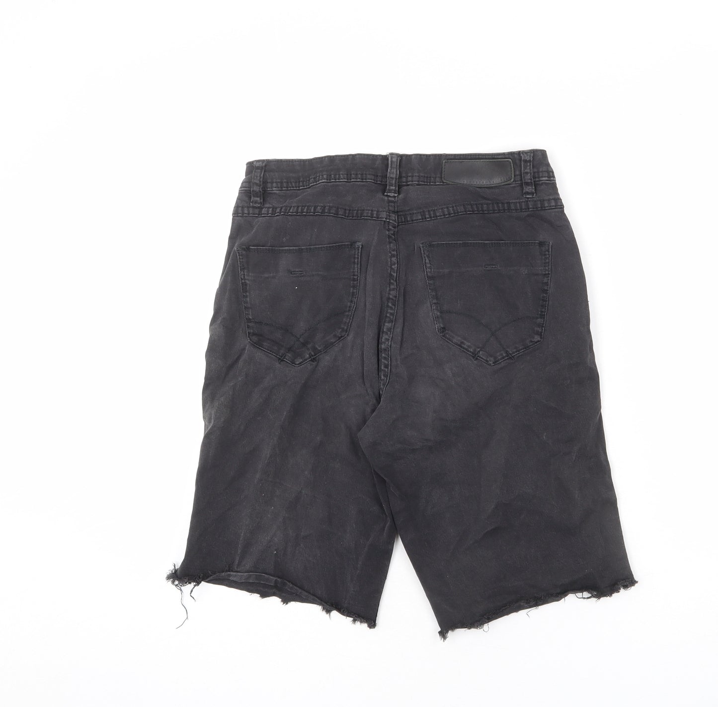 Christopher Blue Womens Black Cotton Bermuda Shorts Size 8 L9 in Regular Zip - Cut-Off Look