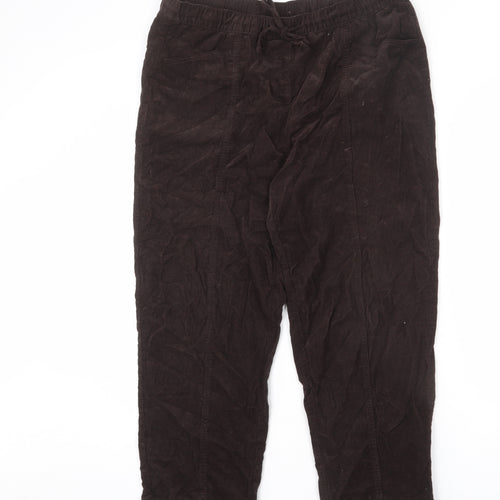 EWM Womens Brown Cotton Trousers Size 37 in L25 in Regular