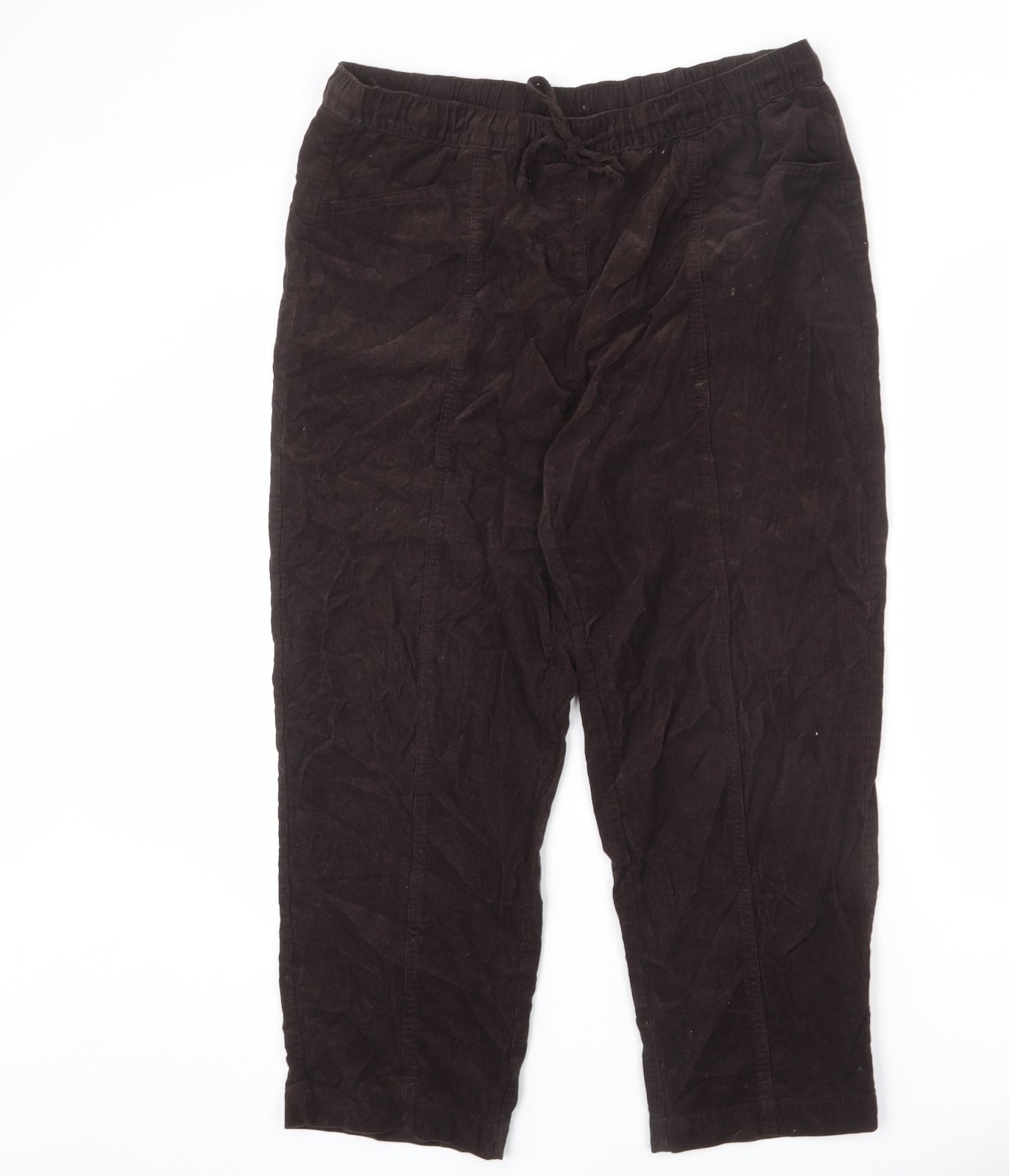 EWM Womens Brown Cotton Trousers Size 37 in L25 in Regular