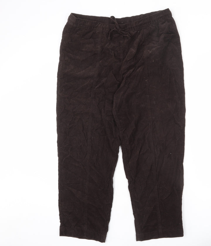 EWM Womens Brown Cotton Trousers Size 37 in L25 in Regular