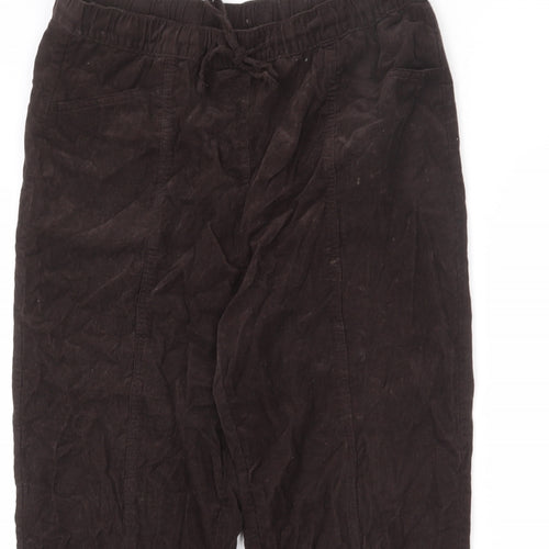 EWM Womens Brown Cotton Trousers Size 37 in L25 in Regular