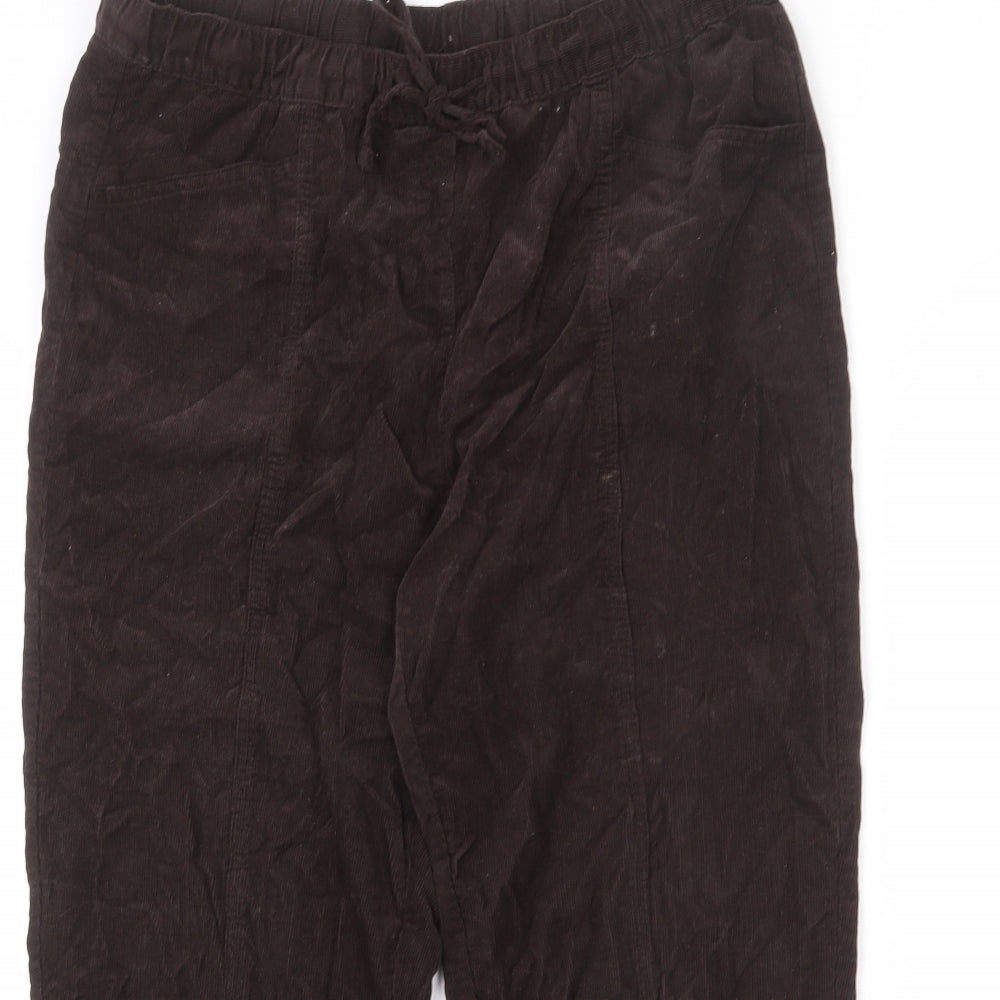 EWM Womens Brown Cotton Trousers Size 37 in L25 in Regular
