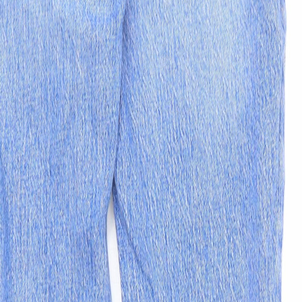 New Look Girls Blue Cotton Straight Jeans Size 14 Years L27 in Regular Zip - Distressed