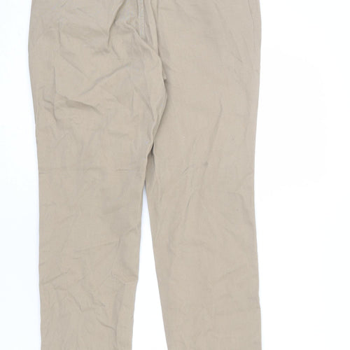JACK & JONES Mens Beige Cotton Trousers Size 32 in L30 in Regular Zip