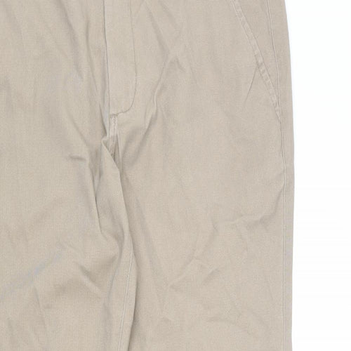 JACK & JONES Mens Beige Cotton Trousers Size 32 in L30 in Regular Zip