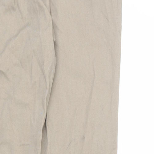 JACK & JONES Mens Beige Cotton Trousers Size 32 in L30 in Regular Zip