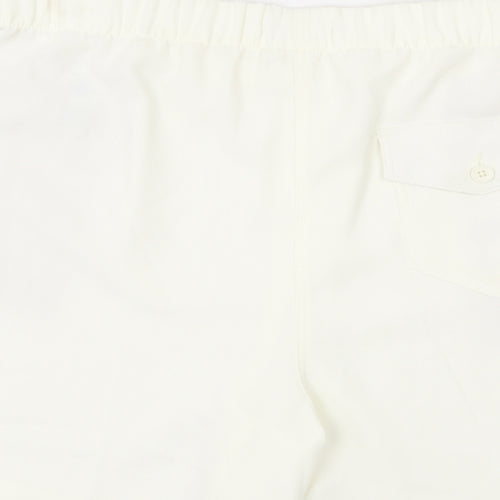 Marks and Spencer Womens Ivory Polyester Paperbag Shorts Size 18 L6 in Regular Pull On
