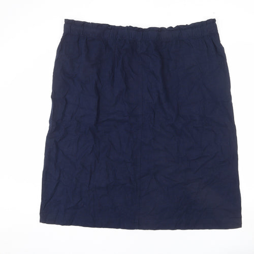 Marks and Spencer Womens Blue Linen A-Line Skirt Size 24