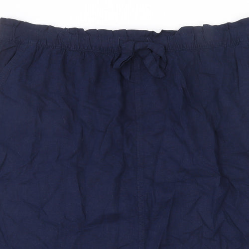Marks and Spencer Womens Blue Linen A-Line Skirt Size 24