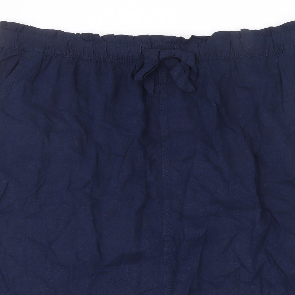 Marks and Spencer Womens Blue Linen A-Line Skirt Size 24