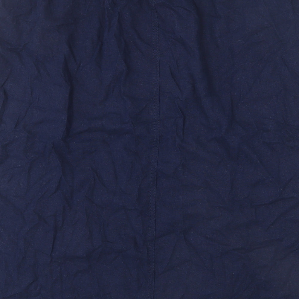 Marks and Spencer Womens Blue Linen A-Line Skirt Size 24