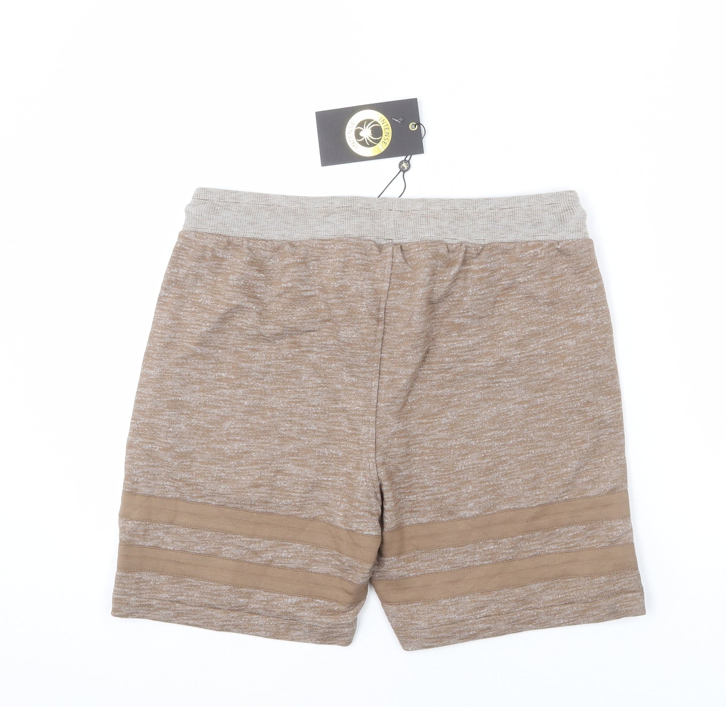 Intense Mens Brown Polyester Sweat Shorts Size S L6 in Regular Drawstring