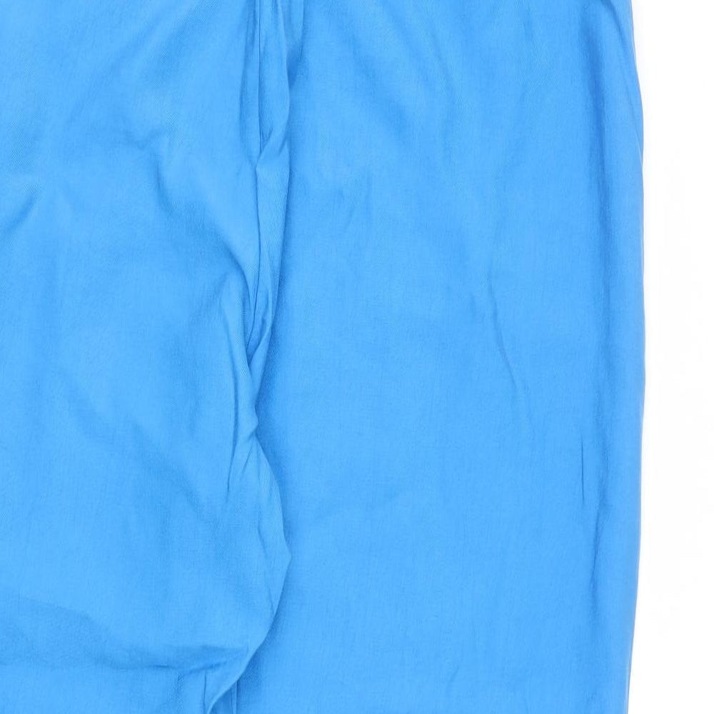 Marks and Spencer Womens Blue Polyester Trousers Size 18 L26 in Regular Drawstring