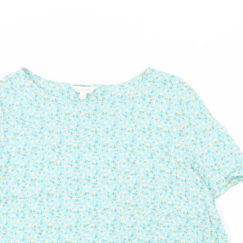 Ghost Womens Blue Floral Viscose Basic Blouse Size 20 Boat Neck