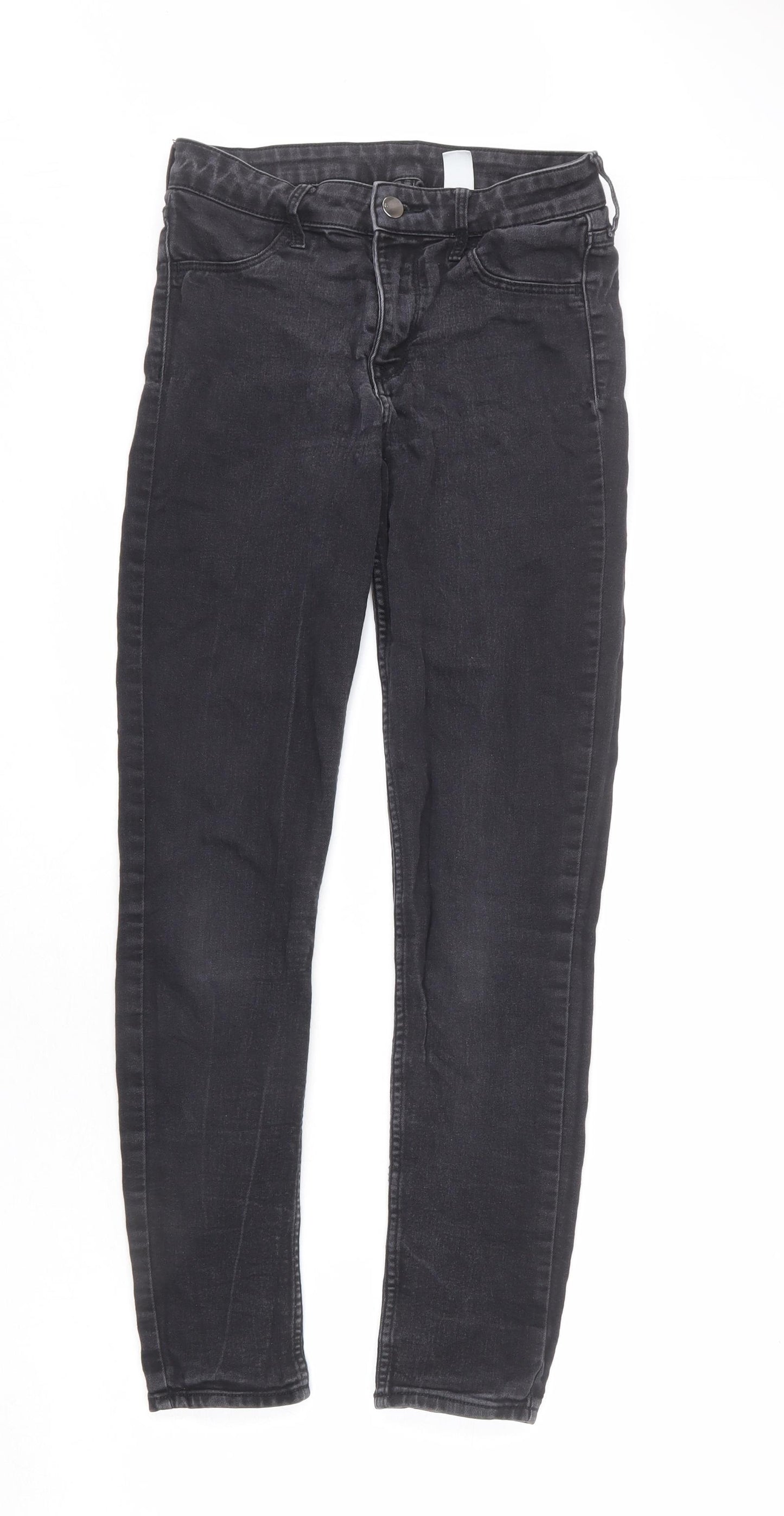 H&M Womens Grey Cotton Skinny Jeans Size 28 in L26 in Regular Zip