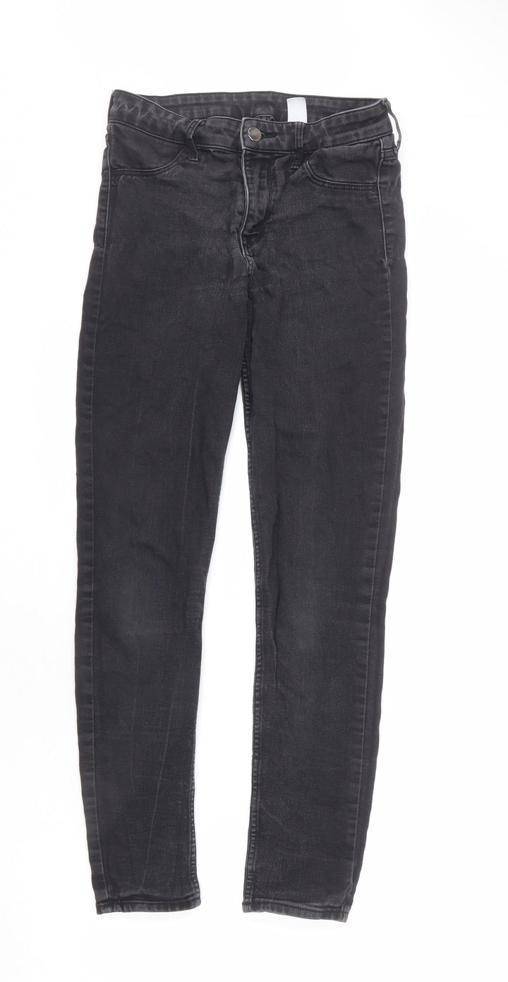 H&M Womens Grey Cotton Skinny Jeans Size 28 in L26 in Regular Zip