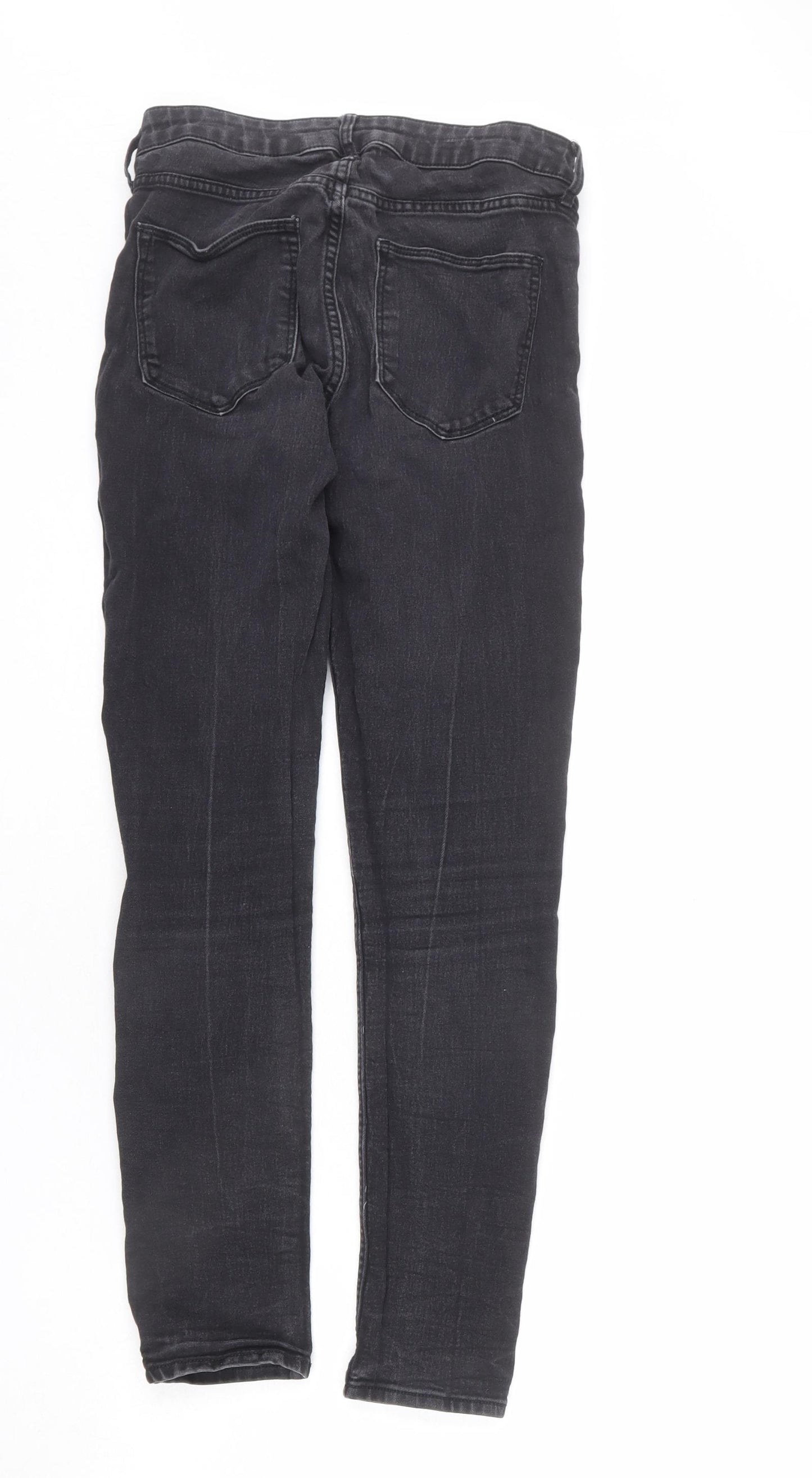 H&M Womens Grey Cotton Skinny Jeans Size 28 in L26 in Regular Zip