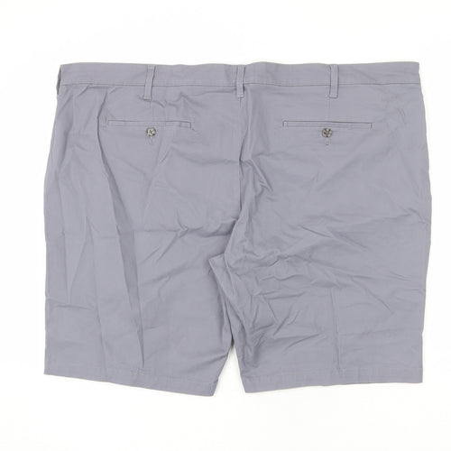 Marks and Spencer Mens Grey Cotton Bermuda Shorts Size 48 in L10 in Regular Zip
