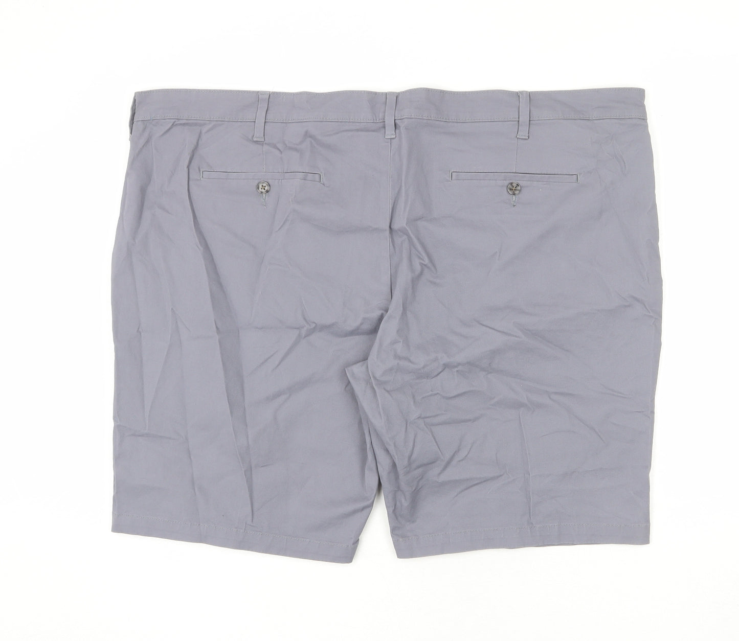 Marks and Spencer Mens Grey Cotton Bermuda Shorts Size 48 in L10 in Regular Zip