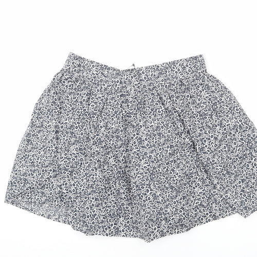 Marks and Spencer Womens Blue Floral Cotton Flare Skirt Size 14