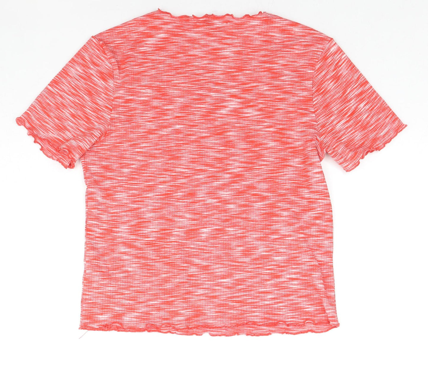 NEXT Womens Red Cotton Basic T-Shirt Size 14 Round Neck - Marl