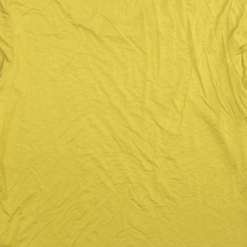 Hobbs Womens Yellow Viscose Basic T-Shirt Size L Round Neck