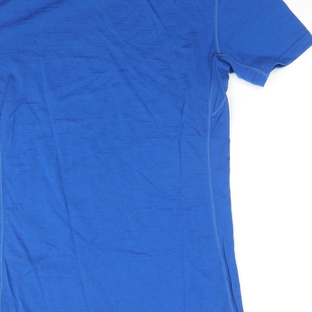Icebreaker Mens Blue Wool T-Shirt Size S Crew Neck