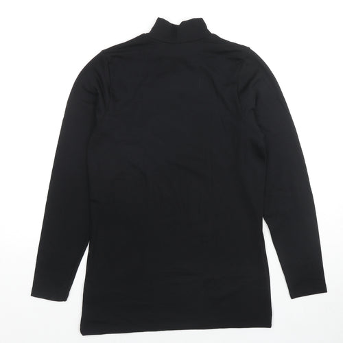 Marks and Spencer Womens Black Acrylic Basic T-Shirt Size 16 High Neck - Thermal