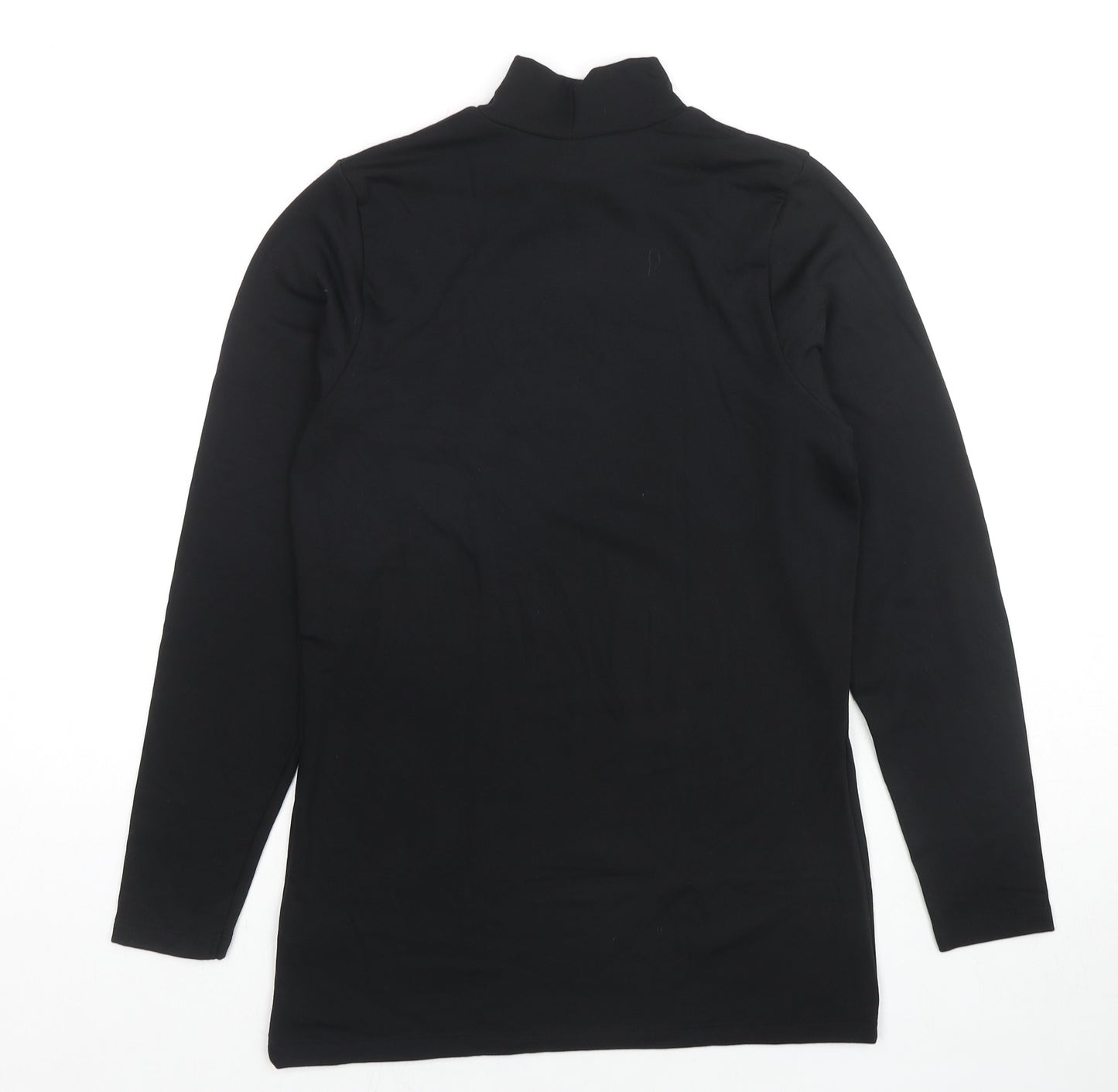 Marks and Spencer Womens Black Acrylic Basic T-Shirt Size 16 High Neck - Thermal