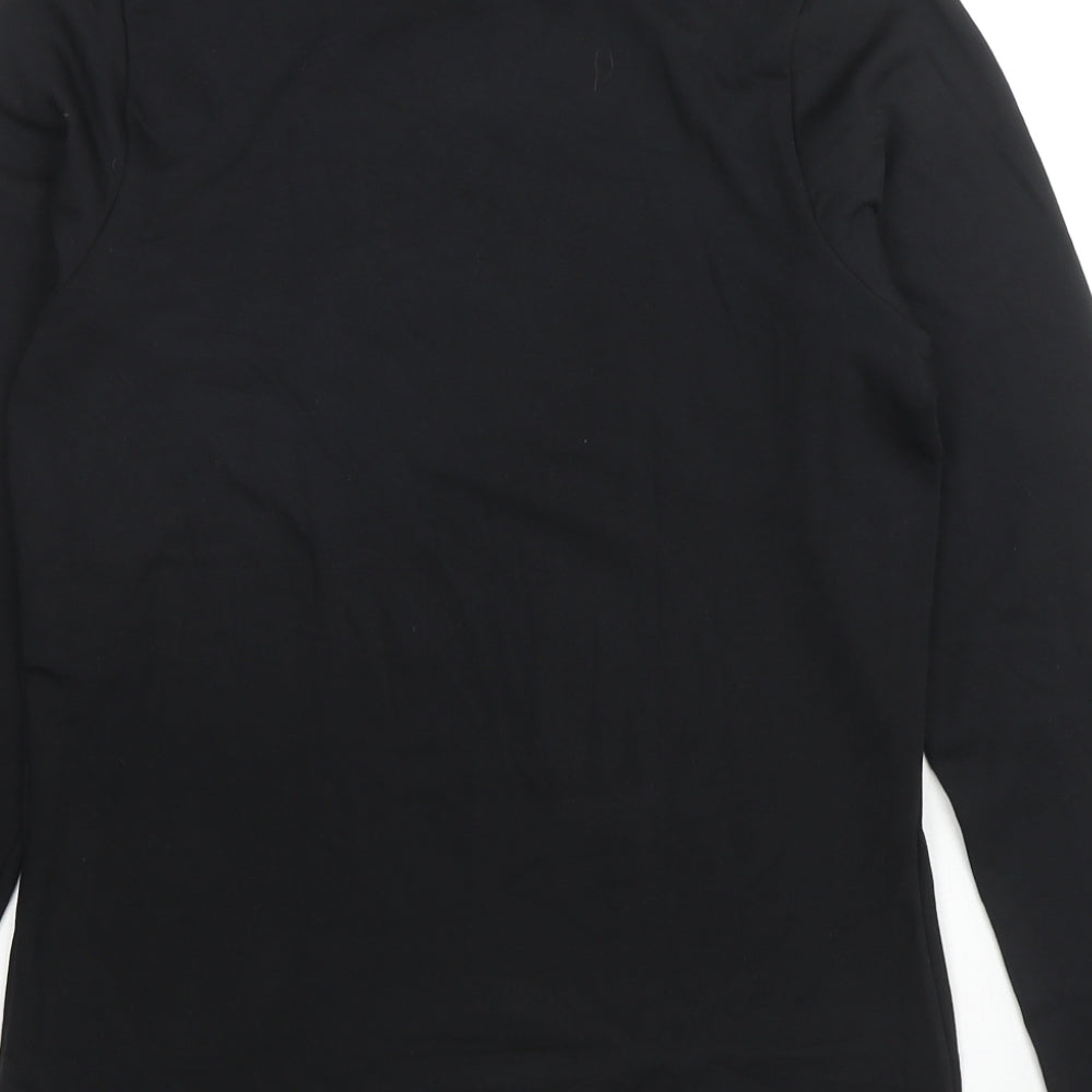Marks and Spencer Womens Black Acrylic Basic T-Shirt Size 16 High Neck - Thermal
