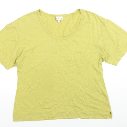 EAST Womens Green Cotton Basic T-Shirt Size M Round Neck