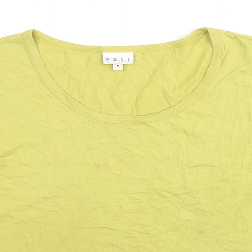 EAST Womens Green Cotton Basic T-Shirt Size M Round Neck