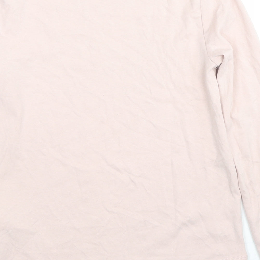 H&M Girls Beige Cotton Basic T-Shirt Size 10-11 Years Round Neck Pullover - Age 10-12 Years