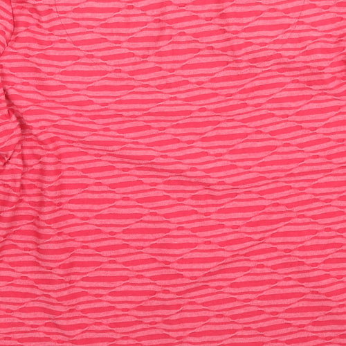 Per Una Womens Pink Geometric Polyester Basic Blouse Size 14 Round Neck