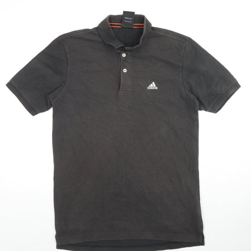 adidas Mens Grey Camel Polo Size M Collared Pullover - Logo