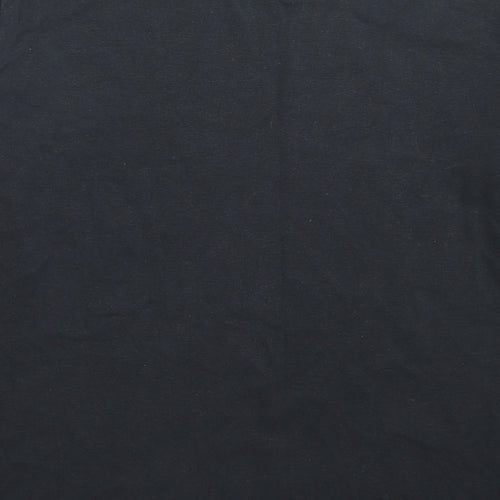 Lands' End Womens Black Cotton Basic T-Shirt Size M Round Neck