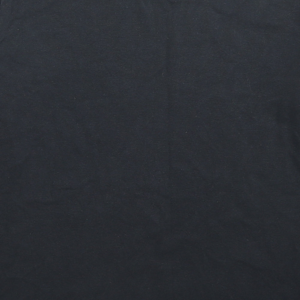 Lands' End Womens Black Cotton Basic T-Shirt Size M Round Neck