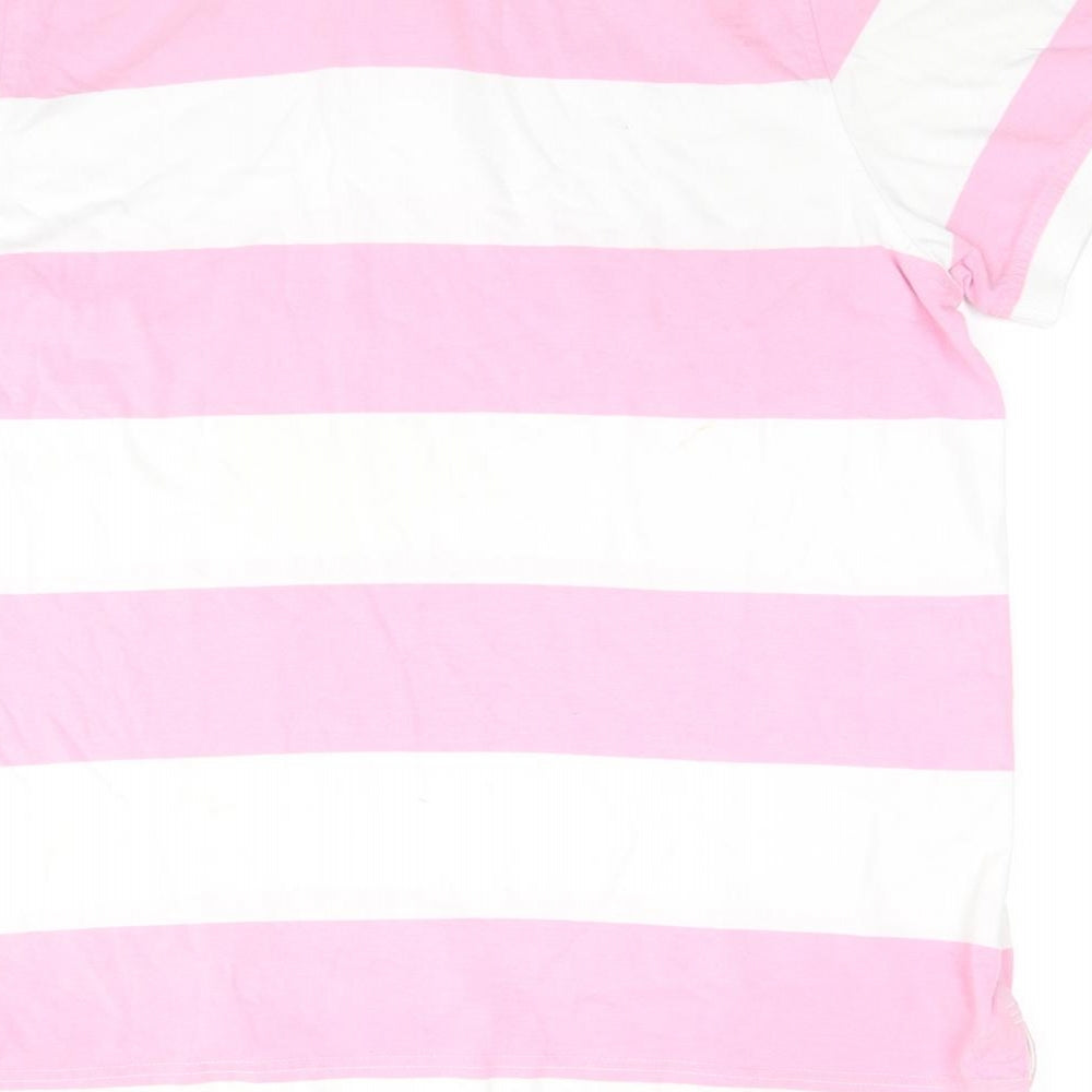 Wolsey Mens Multicoloured Striped Cotton Polo Size XL Collared Pullover