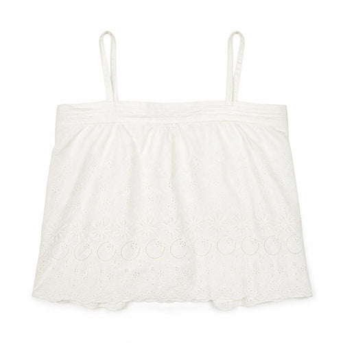 Balin Womens Ivory Floral Cotton Camisole Tank Size 16 Square Neck - Embroidered Flowers