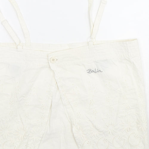 Balin Womens Ivory Floral Cotton Camisole Tank Size 16 Square Neck - Embroidered Flowers
