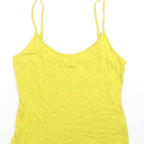 Per Una Womens Yellow Viscose Camisole Tank Size 10 Scoop Neck