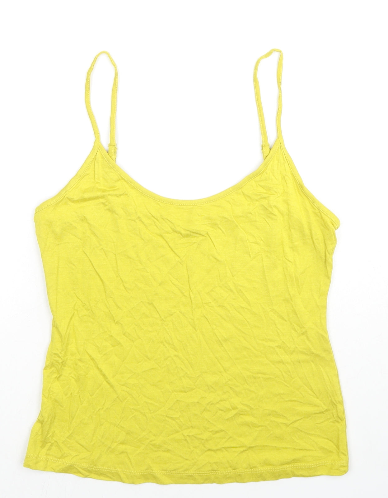 Per Una Womens Yellow Viscose Camisole Tank Size 10 Scoop Neck
