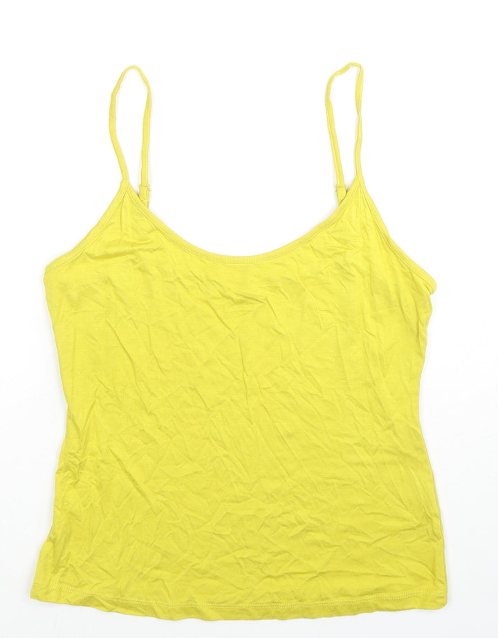 Per Una Womens Yellow Viscose Camisole Tank Size 10 Scoop Neck