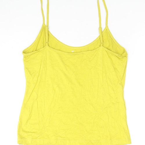 Per Una Womens Yellow Viscose Camisole Tank Size 10 Scoop Neck