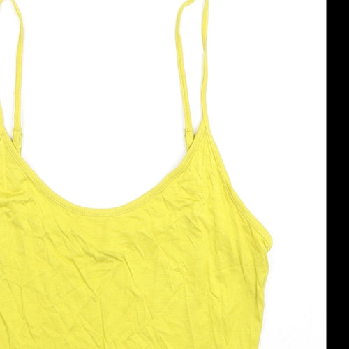 Per Una Womens Yellow Viscose Camisole Tank Size 10 Scoop Neck