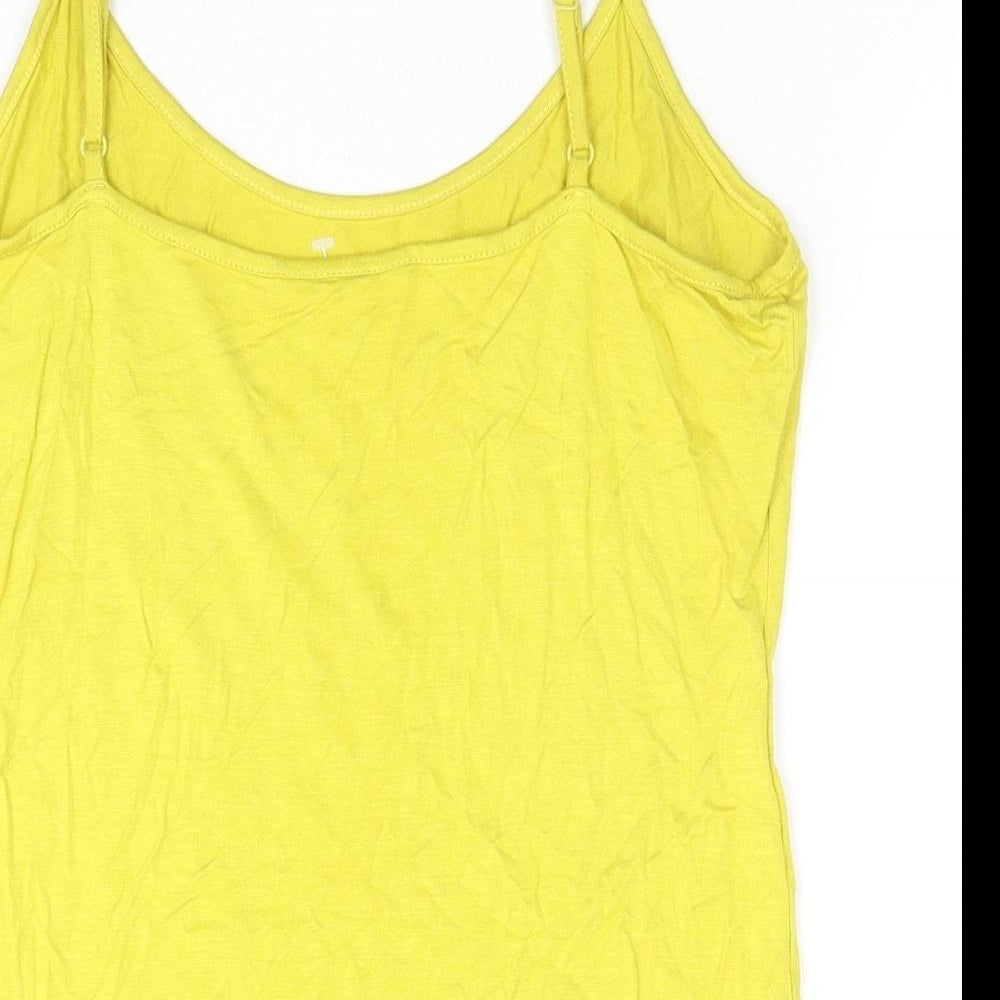 Per Una Womens Yellow Viscose Camisole Tank Size 10 Scoop Neck