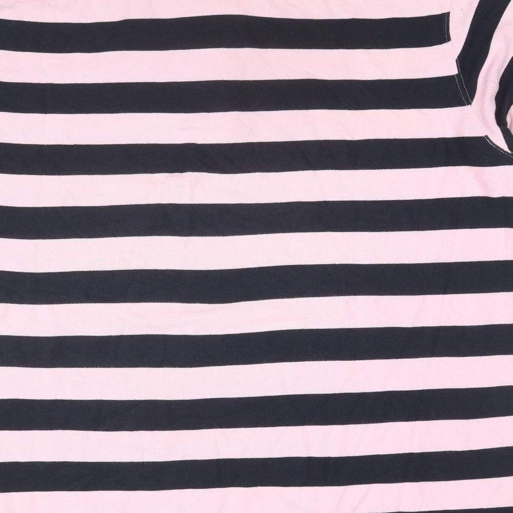 Charles Tyrwhitt Mens Pink Striped Cotton Polo Size 2XL Collared Pullover
