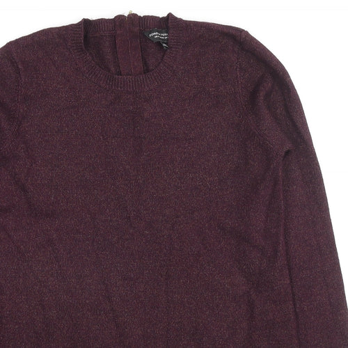 Dorothy Perkins Womens Purple Round Neck Viscose Pullover Jumper Size 12 - Asymmetric Hem