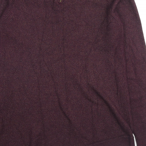 Dorothy Perkins Womens Purple Round Neck Viscose Pullover Jumper Size 12 - Asymmetric Hem